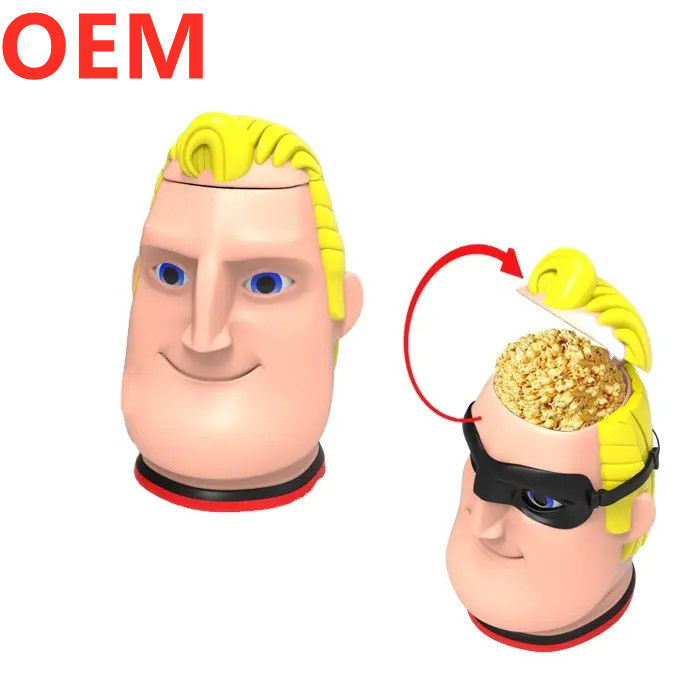 Custom Creative Cartoon Popcorn Bucket OEM Design 3d Container Popcorn Container