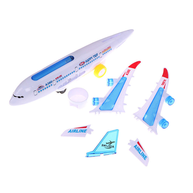 DIY Assembly Airbus Aircraft Autopilot Flash Sound Đèn nhạc Đồ chơi Máy bay điện Đồ chơi cho trẻ em