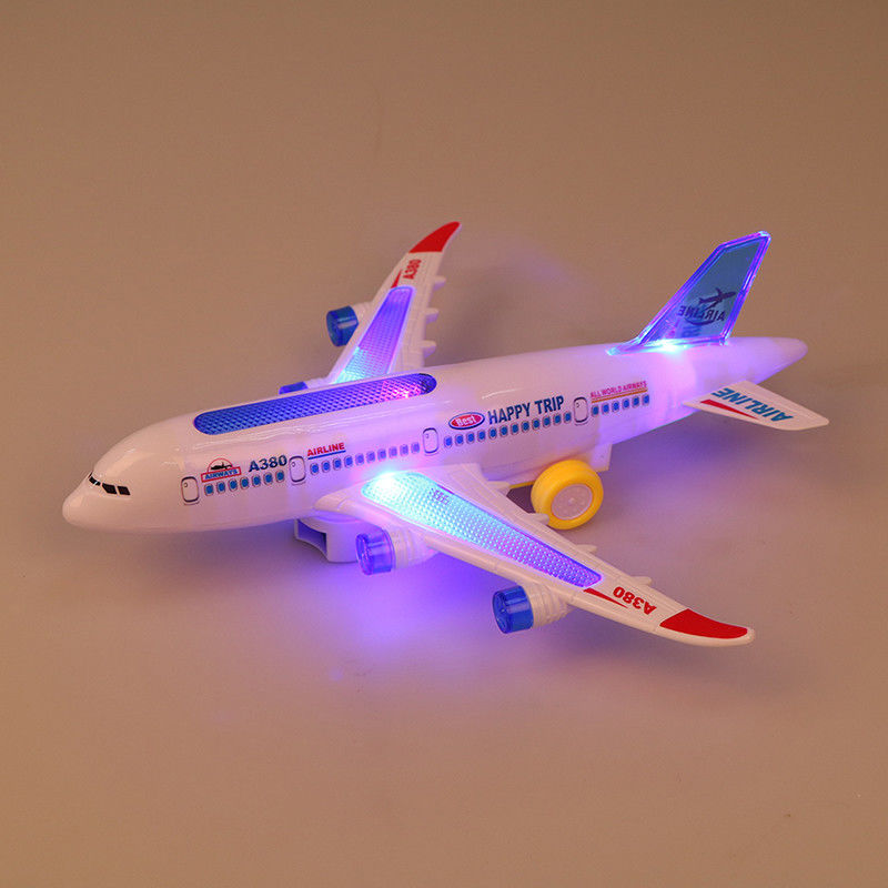 DIY Assembly Airbus Aircraft Autopilot Flash Sound Đèn nhạc Đồ chơi Máy bay điện Đồ chơi cho trẻ em