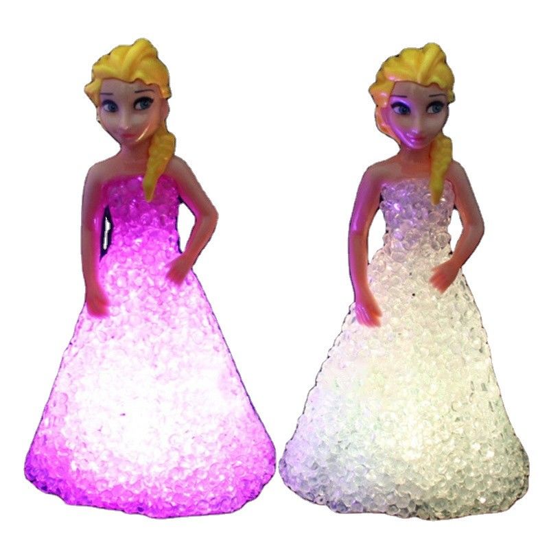 Mini tùy chỉnh Elsa Anna Sofia đèn LED màu sắc Đèn đáy tinh thể Đèn đêm Princess