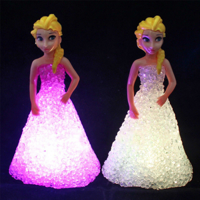 Mini tùy chỉnh Elsa Anna Sofia đèn LED màu sắc Đèn đáy tinh thể Đèn đêm Princess