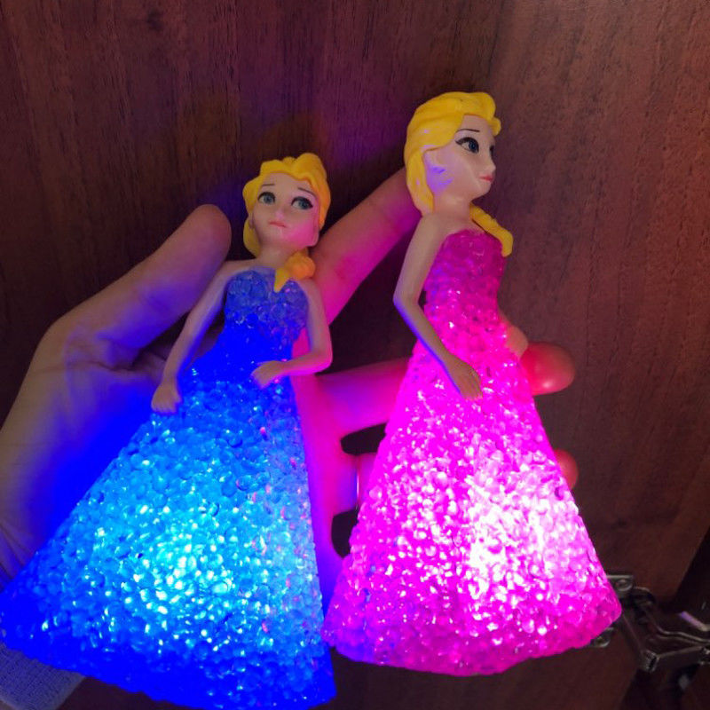 Mini tùy chỉnh Elsa Anna Sofia đèn LED màu sắc Đèn đáy tinh thể Đèn đêm Princess