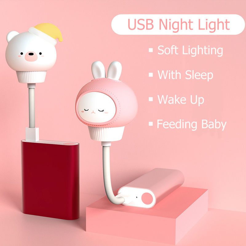 Nhà máy tùy chỉnh Đèn đồ chơi PVC Vinyl LED Đèn lên đồ chơi dễ thương Cartoon USB Đèn đêm