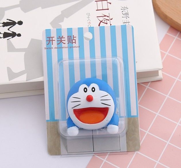 Kt Cat Cartoon Switch Cover Trang trí phòng 3D On-Off Switch Sticker Switch Outlet Wall Sticker