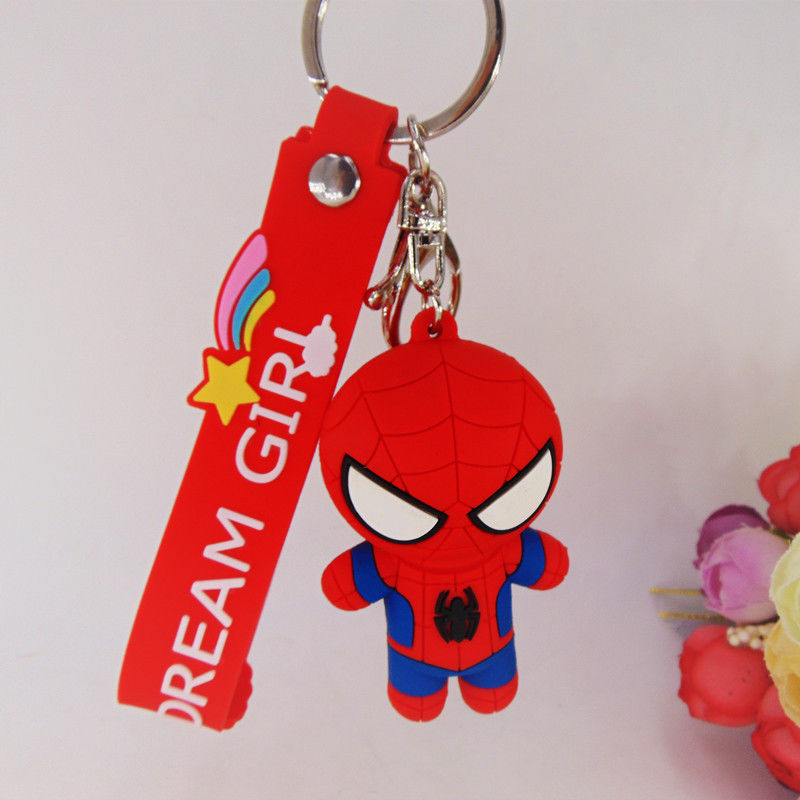 đồ chơi tùy chỉnh làm cho 3D phim hoạt hình anime Captain America Keychain cao su Custom Pvc Keychain