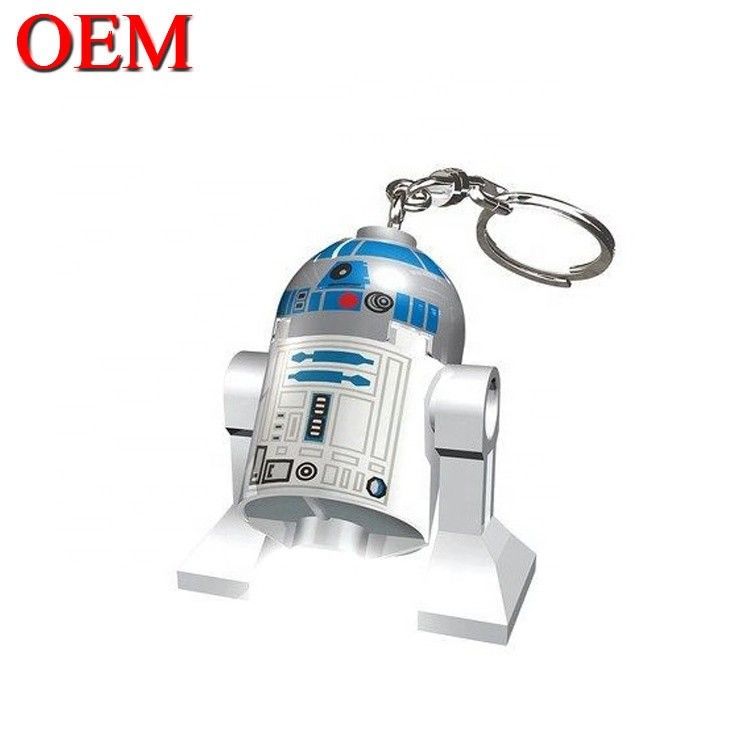 đồ chơi vinyl tùy chỉnh làm cho 3D LED phim hoạt hình Keychain phụ kiện nhựa KeyRing cho túi