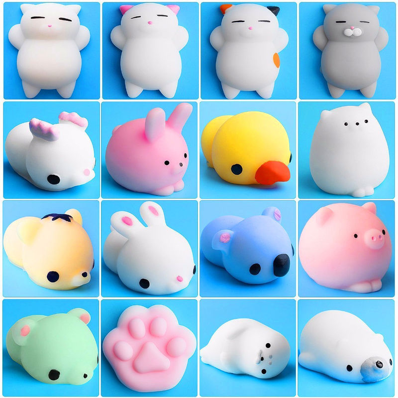 OEM nhà máy tùy chỉnh động vật chống căng thẳng Slimy nén đồ chơi Funny đồ chơi Mini Mochi Squishy đồ chơi