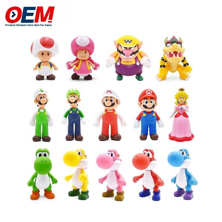 Nhà máy tùy chỉnh nhựa PVC vinyl đồ chơi fugure tùy chỉnh Kawaii hình Mario tập hợp đồ chơi Set