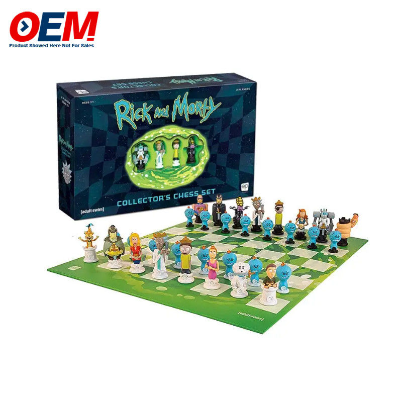 Đồ chơi bảng nhân vật nhựa tùy chỉnh rủi ro / cờ vua / giáo dục / kinh doanh / uống / trò chơi ván với hộp