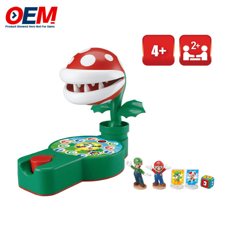 Trò chơi Teeth Super Mario Piranha Plant Escape Made Tabletop Action Game dành cho 4 tuổi trở lên với 2 hình ảnh hành động Super Mario có thể thu thập được