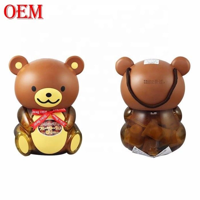 Nhà sản xuất rạp chiếu phim nhựa PP hình động vật Container Popcorn Bear với nắp