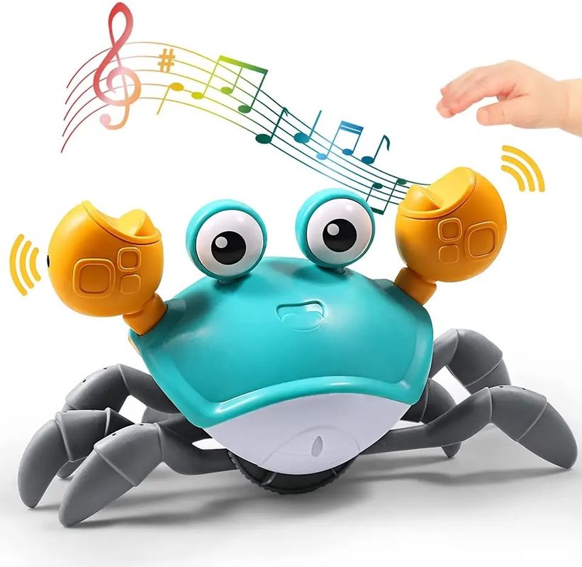 Động vật đi bộ tùy chỉnh chạy cảm biến điện tử Crab bò xanh Baby Toy Music LED Light Up