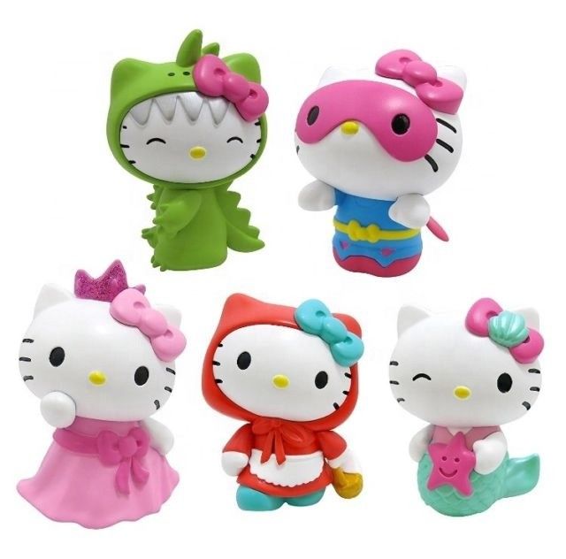 Custom OEM Made PVC Cute Mini Plastic Cartoon Kitty mèo đồ chơi cho trẻ em Nhà sản xuất