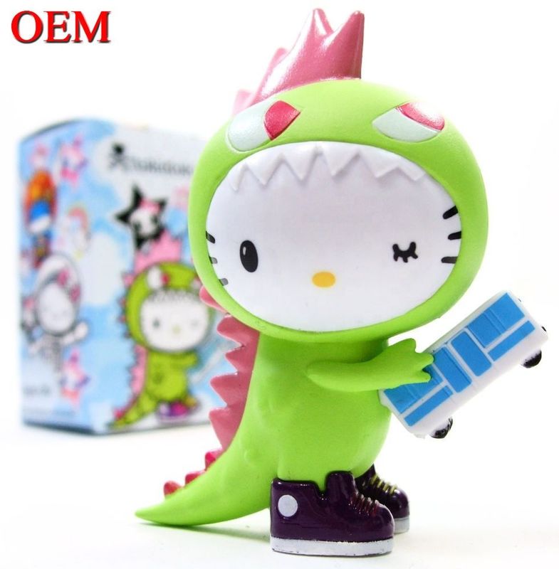 Custom OEM Made PVC Cute Mini Plastic Cartoon Kitty mèo đồ chơi cho trẻ em Nhà sản xuất