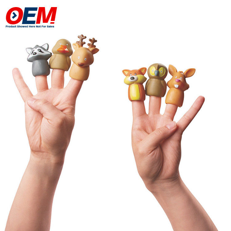 Đồ chơi ngón tay động vật bằng nhựa được tùy chỉnh Đồ chơi ngón tay khủng long Đồ chơi ngón tay nhân vật rừng OEM Đồ chơi trẻ em silicone
