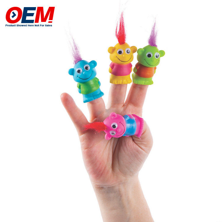 Đồ chơi ngón tay động vật bằng nhựa được tùy chỉnh Đồ chơi ngón tay khủng long Đồ chơi ngón tay nhân vật rừng OEM Đồ chơi trẻ em silicone