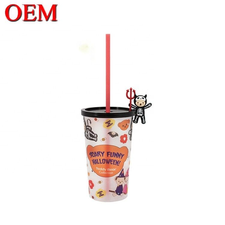 Hình dạng tùy chỉnh Cúp rơm nhựa có tường hai Cốc nước tái sử dụng OEM Nhà máy đồ chơi nhựa