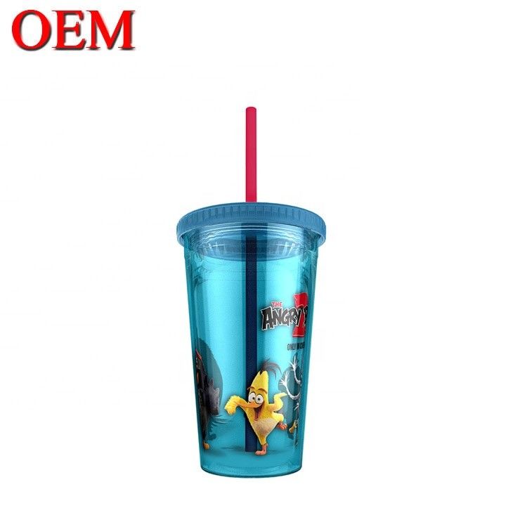 Hình dạng tùy chỉnh Cúp rơm nhựa có tường hai Cốc nước tái sử dụng OEM Nhà máy đồ chơi nhựa