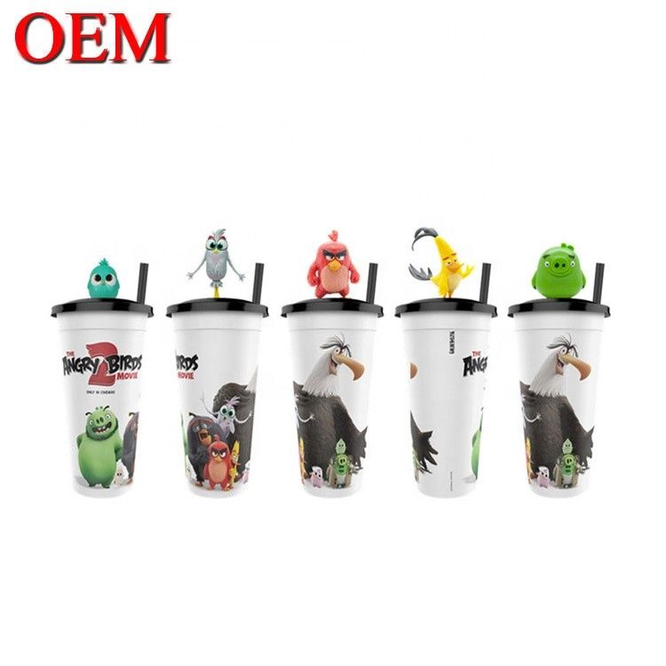 Hình dạng tùy chỉnh Cúp rơm nhựa có tường hai Cốc nước tái sử dụng OEM Nhà máy đồ chơi nhựa