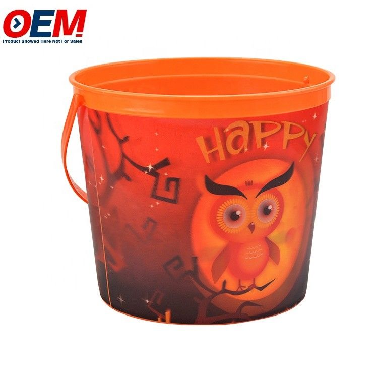 Hộp đựng bắp rang bơ bằng nhựa thiết kế hình thú hoạt hình Halloween bằng nhựa tùy chỉnh, xô đựng bắp rang bơ có nắp đậy