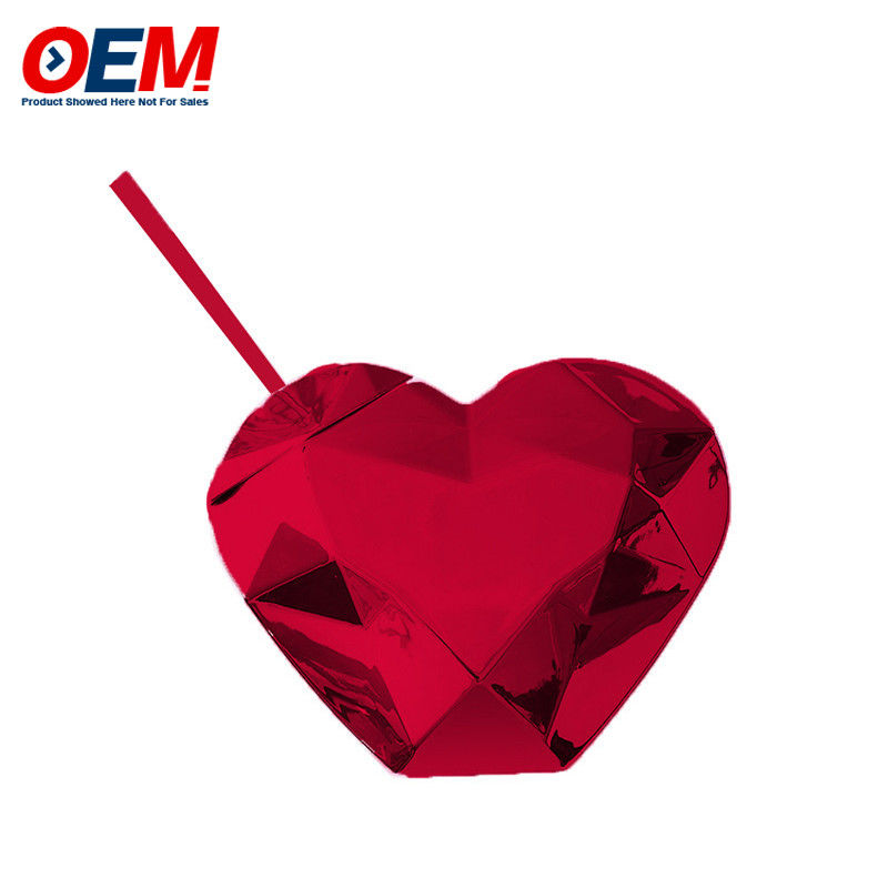 Custom PP Double Wall Cup With Straw OEM Sweet Heart 450ml Cốc nước bằng nhựa