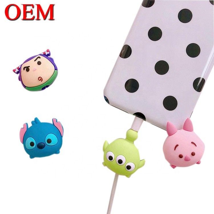 Custom Mini Cute USB Toy OEM Cute Cartoon Cable Bites Figures Make Plsstic Animal Data Charger Bites phụ kiện đồ chơi