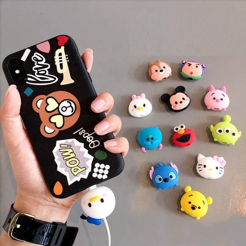 Custom Mini Cute USB Toy OEM Cute Cartoon Cable Bites Figures Make Plsstic Animal Data Charger Bites phụ kiện đồ chơi