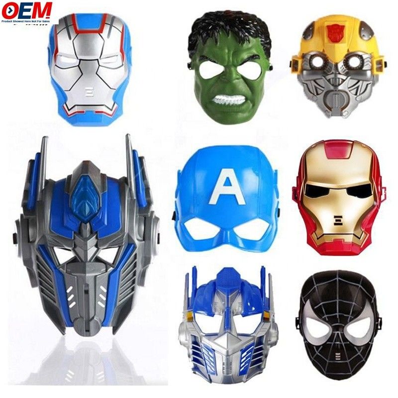 Mặt nạ Halloween tùy chỉnh PVC Siêu anh hùng Nhện Iron Hero Hulk Captain America Mặt nạ Costumes mặt nạ