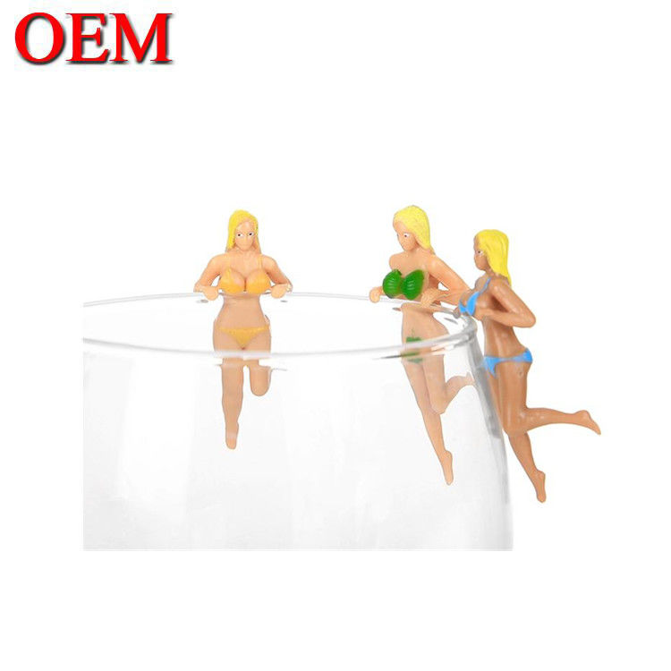 Nhà sản xuất hình tượng Custom Wine Glass Charms Top Sell trang trí đồ chơi hình tượng nhựa