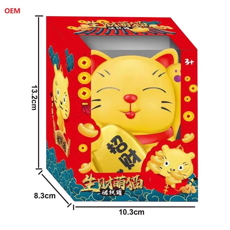 OEM được chấp nhận Lucky Cat Coin Ngân hàng hộp tiền cho trẻ em Nhận thức màu sắc tùy chỉnh Chỉ OEM