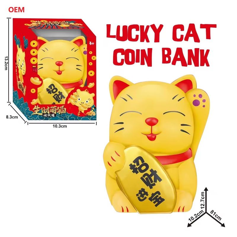 OEM được chấp nhận Lucky Cat Coin Ngân hàng hộp tiền cho trẻ em Nhận thức màu sắc tùy chỉnh Chỉ OEM