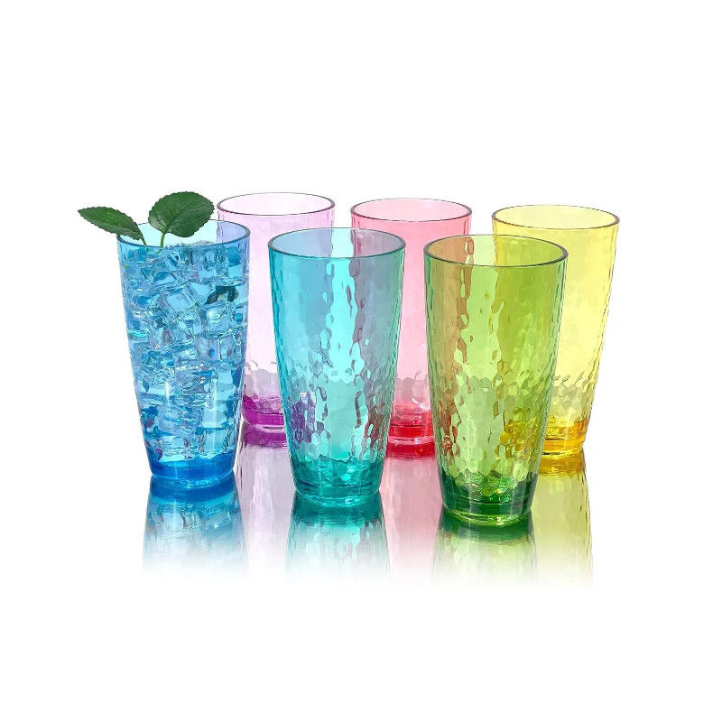 Acrylic tumbler với nắp và rơm tường kép hỗn hợp màu sắc cốc nhựa tái sử dụng với thiết kế của riêng bạn