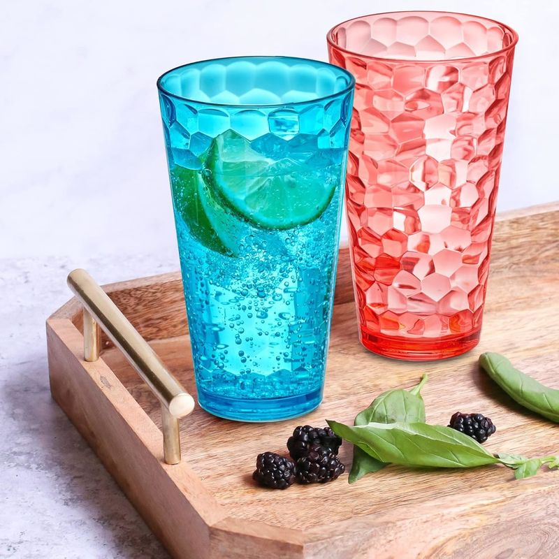 Acrylic tumbler với nắp và rơm tường kép hỗn hợp màu sắc cốc nhựa tái sử dụng với thiết kế của riêng bạn