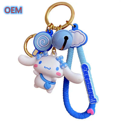 Custom 3d PVC nhựa động vật Anime Keychain OEM thiết kế dễ thương Keychain nhựa