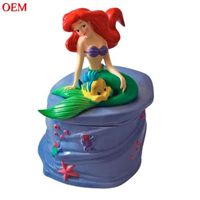 OEM nhà máy làm tùy chỉnh Little Mermaid điêu khắc Cookie Jar Food Holder