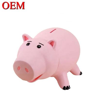 Hình ảnh hoạt hình tùy chỉnh dễ thương tiết kiệm tiền Pink Piggy Coin Ngân hàng hộp tiền nhựa