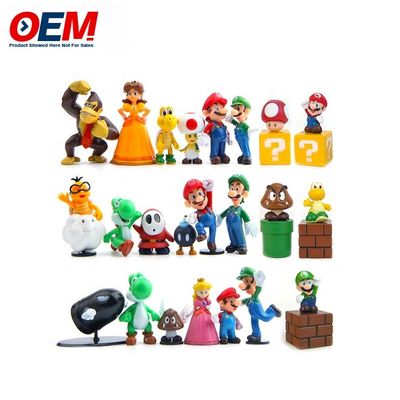 Nhà máy tùy chỉnh nhựa PVC vinyl đồ chơi fugure tùy chỉnh Kawaii hình Mario tập hợp đồ chơi Set