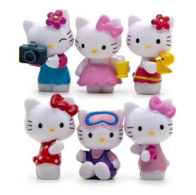 Custom OEM Made PVC Cute Mini Plastic Cartoon Kitty mèo đồ chơi cho trẻ em Nhà sản xuất