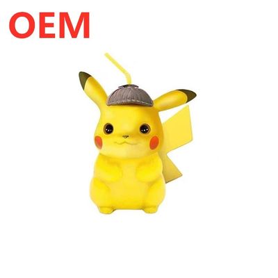 Tạo tùy chỉnh Plastic Shape 3D Cartoon Pikachu Figure Straw cup custom pvc cup