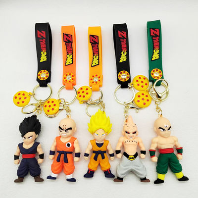 OEM phim hoạt hình 3D Kawaii Sun Wukong Anime Keychain Custom 3D phim hoạt hình Pvc Keychain