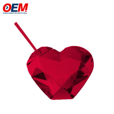 Custom PP Double Wall Cup With Straw OEM Sweet Heart 450ml Cốc nước bằng nhựa