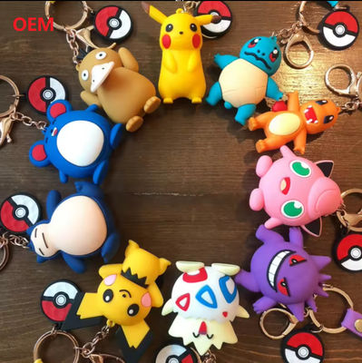 Gói chìa khóa nhân vật 3D với vòng chìa khóa kim loại Custom Keychain hình dạng nhựa
