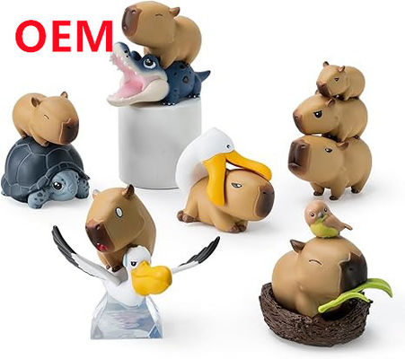 Đồ chơi thú vật hài hước tùy chỉnh làm 6 thiết kế búp bê PVC OEM vật liệu PVC đồ chơi mini